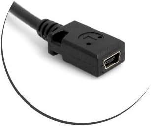 SYSTEM-S Mini USB 90° vinstri horn karlkyns í mini USB kvenkyns snúra gagna- og hleðslusnúra 27 cm