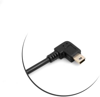 SYSTEM-S Mini USB cable 90° left angled angled plug data cable charging cable approx. 27 cm