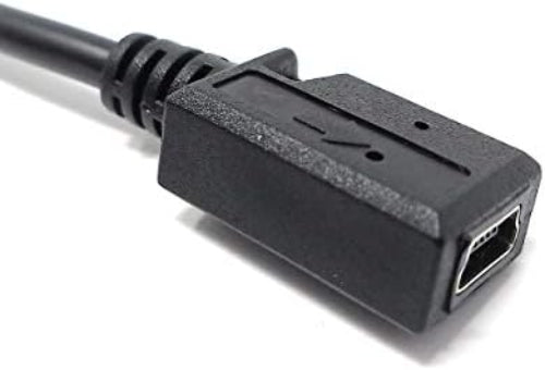 SYSTEM-S USB 2.0 snúra 15 cm Micro B karlkyns í Mini B kvenkyns millistykki í svörtu