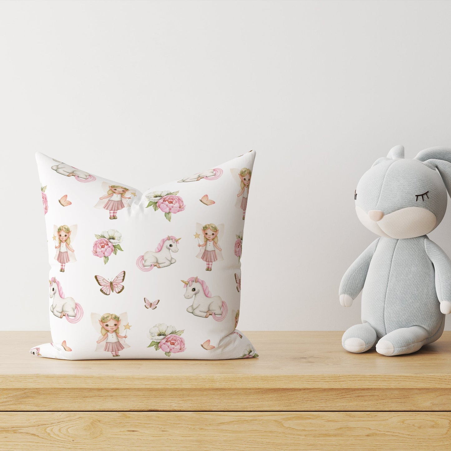 "Fairy and Unicorn" Children's Decorative Pillow