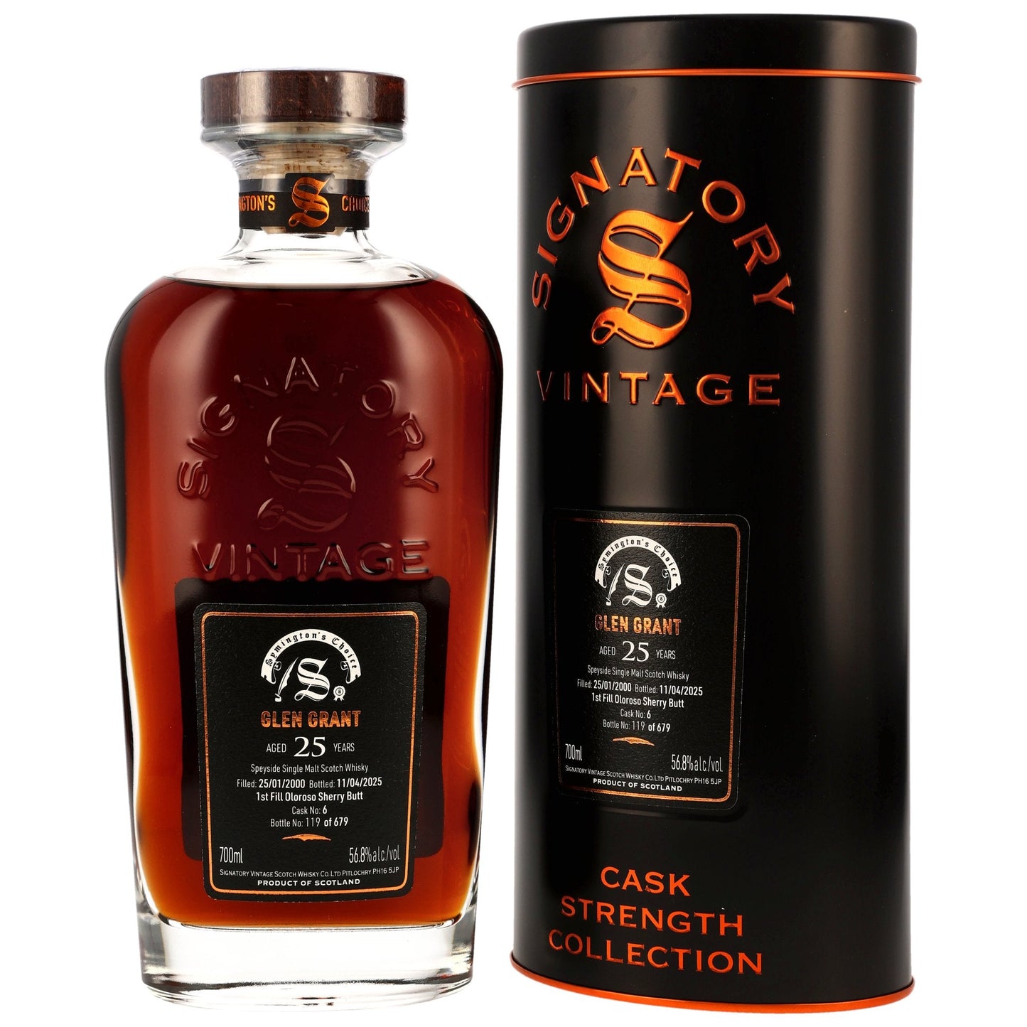 Glen Grant 25 2000/2025 - Signatory Vintage Symingtons Choice - 1st Fill Oloroso Shery Butt