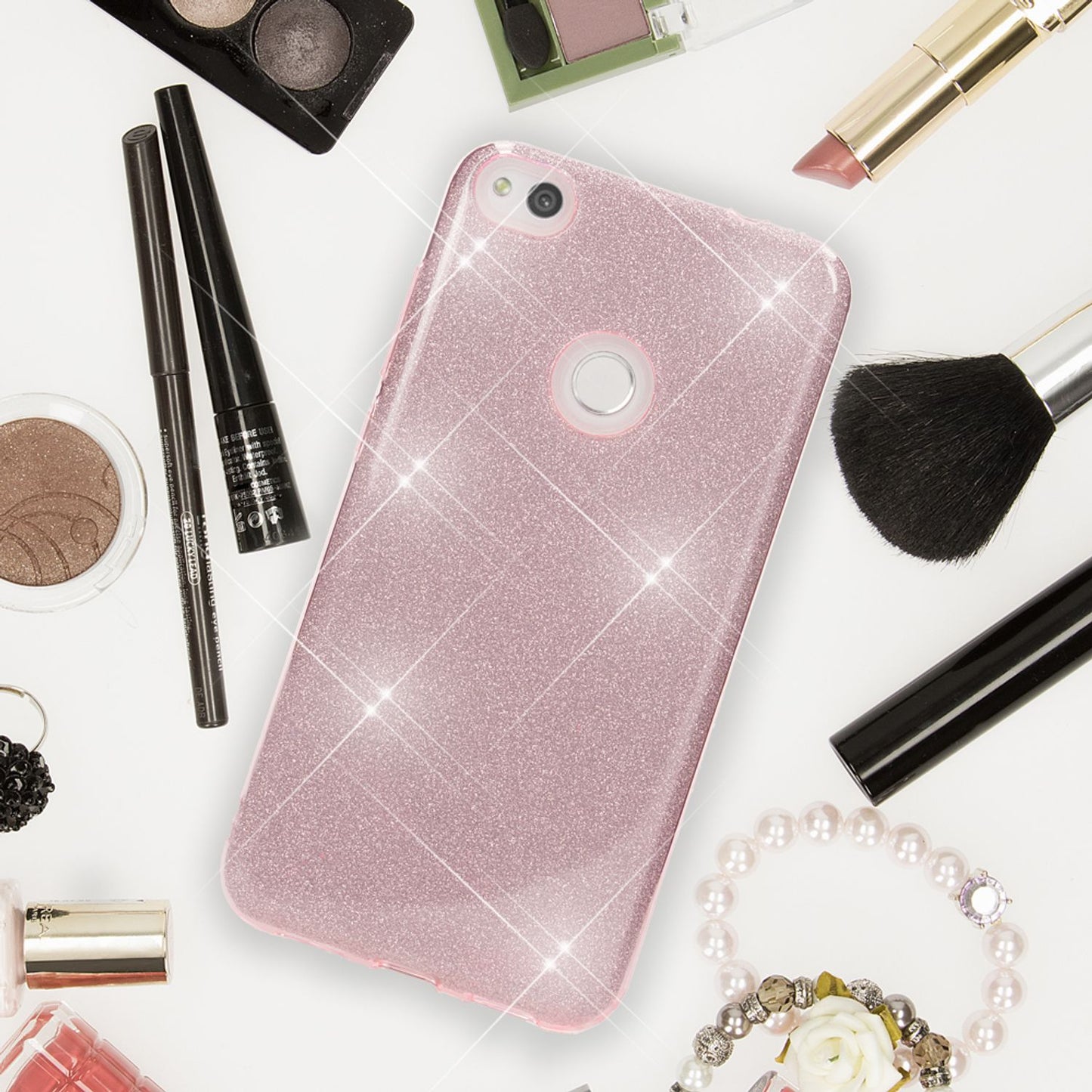 Huawei P8 Lite (2017) Glitter Phone Case by NALIA, Silicone Case Cover Protection