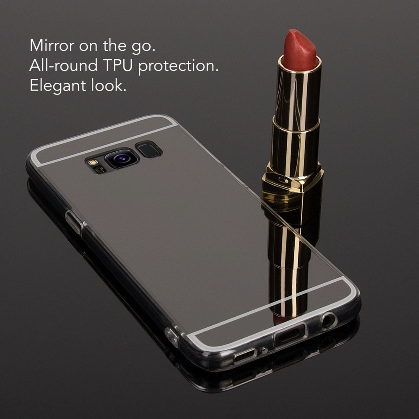 Samsung Galaxy S8 Mirror Case by NALIA, Slim Silicone Phone Case