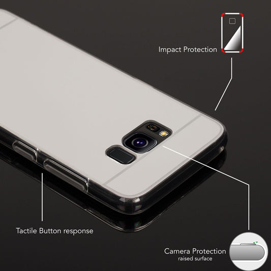 Samsung Galaxy S8 Mirror Case by NALIA, Slim Silicone Phone Case
