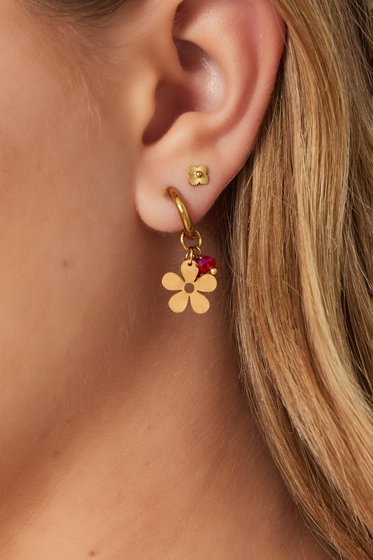 Edelstahl Tropfen Ohrringe Blume Lässig Alltag