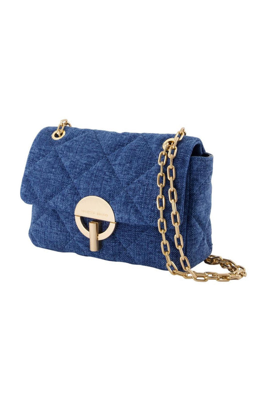 Moon Medium Schultertasche - Vanessa Bruno - Leinen - Blau