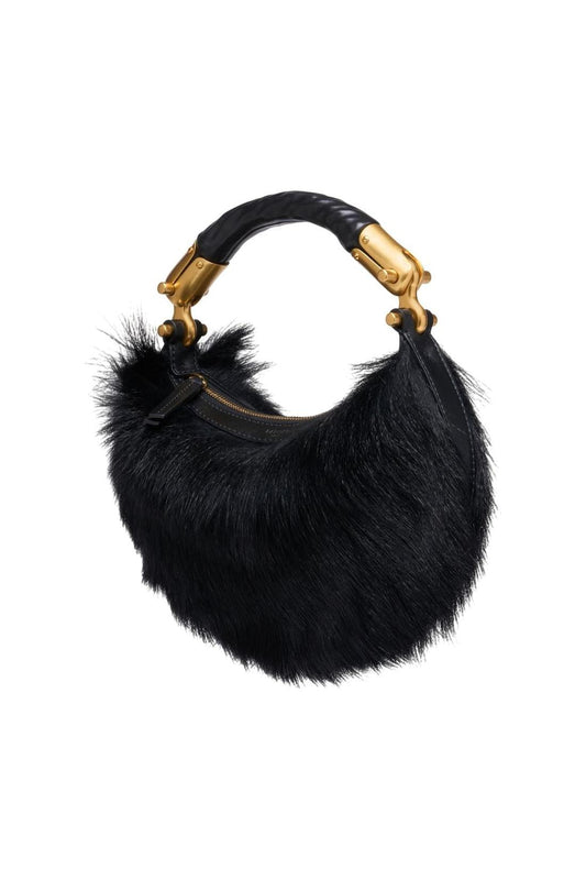 Handtasche Ebene Mini - Balmain - Pelz - Schwarz