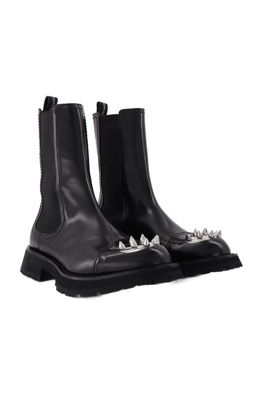 Stiefeletten Studs aus schwarzem Leder