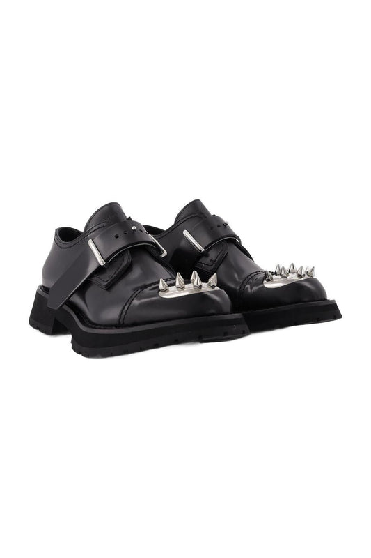 Mocassins Studs aus schwarzem Leder