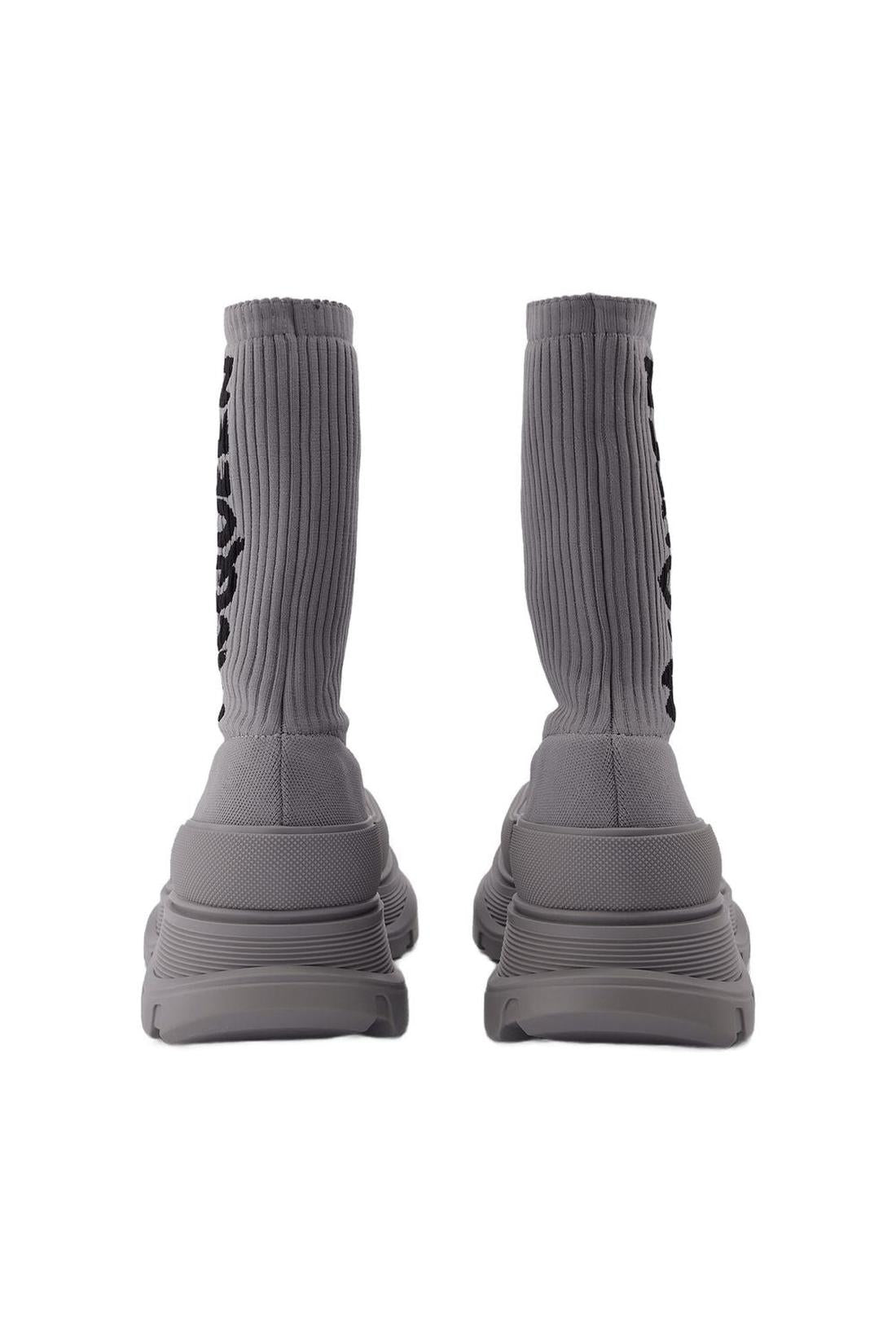 Sock-Stiefel in Grau