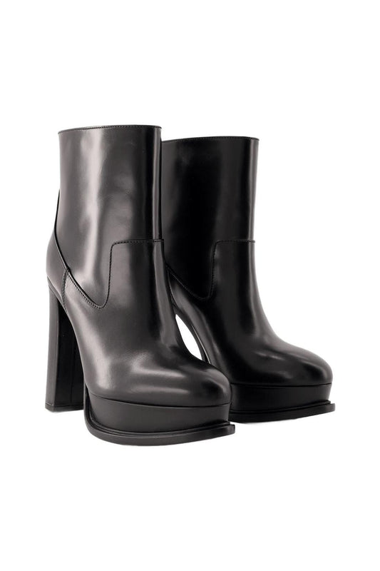 Stiefeletten 120 Mm - Alexander Mcqueen - Leder - Schwarz