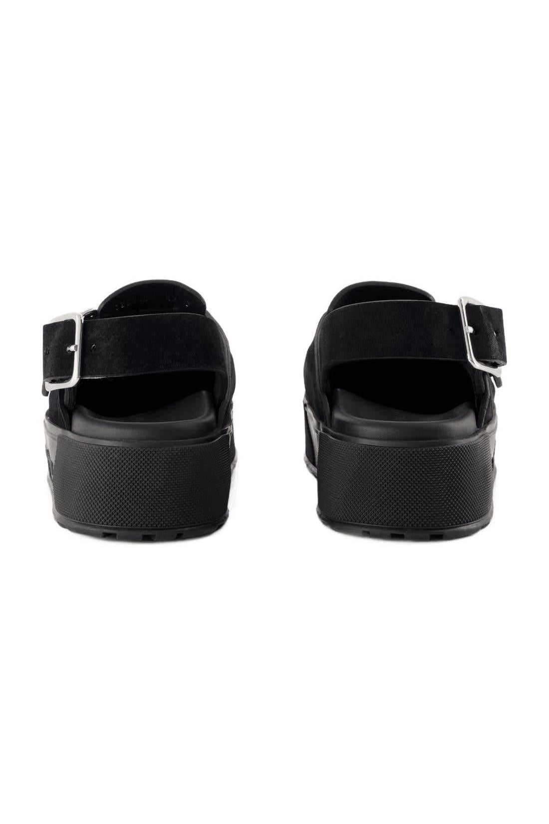 Mount Slick Sandals - Alexander Mcqueen - Black/Silver - Leather