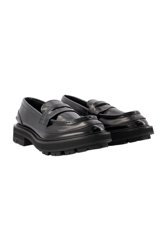 Oversize Flat Shoes - Alexander Mcqueen - Black - Leather