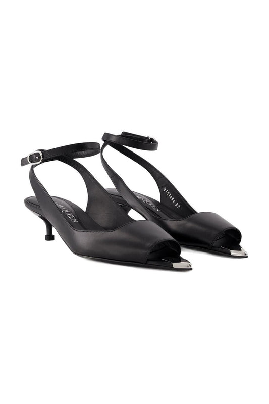 Punk-Sandalen - Alexander Mcqueen - Leder - Schwarz/Silber