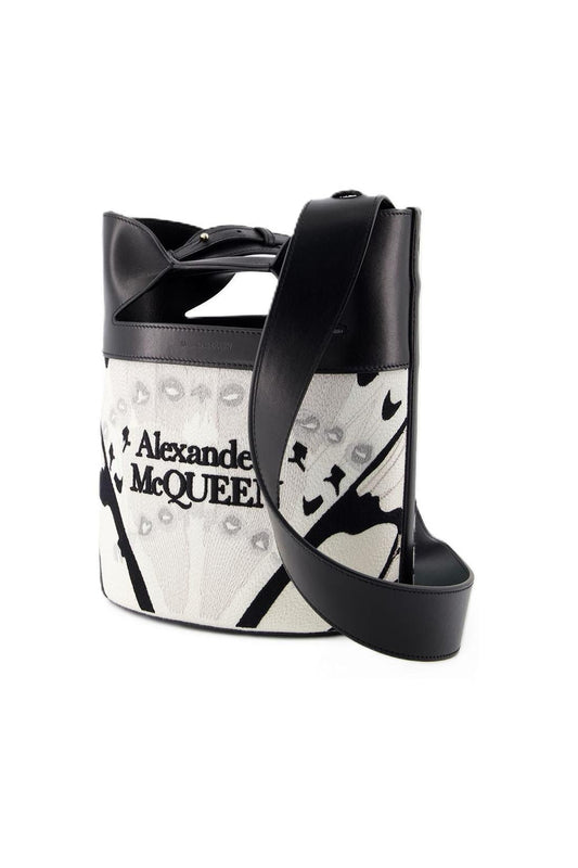 The Bucket Bow Schultertasche - Alexander McQueen - Leder - Weiß