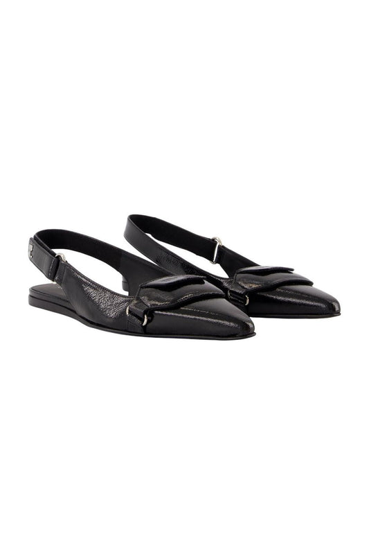Sling Back Racer Vinyl - Courreges - Leder - Schwarz