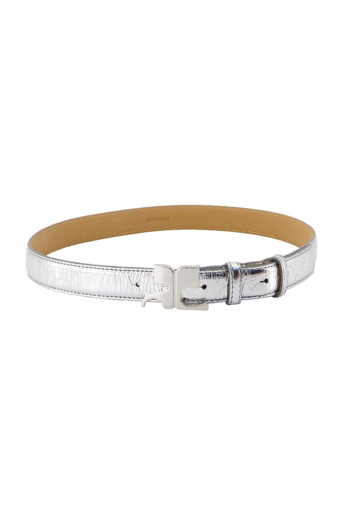 Ac 25mm Leather Belt - Courreges - Leder - Silber
