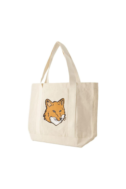 Tote Bag Fox Head - Maison Kitsune - Baumwolle - Beige