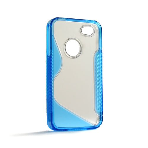 TPU hlífðarhulstur með andhálkuvörn í bláu fyrir Apple iPhone 4 4S