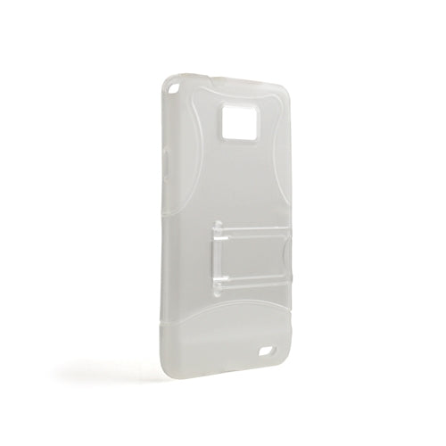 TPU hulstur með gegnsæju standi fyrir Samsung Galaxy S2 i9100