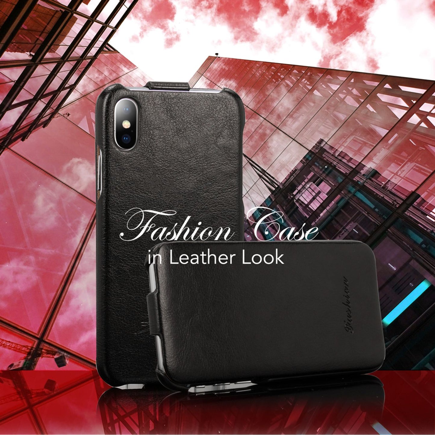 NALIA Flipcase für Apple iPhone X XS, Leder Flip Case Rundum Schutz Cover Etui