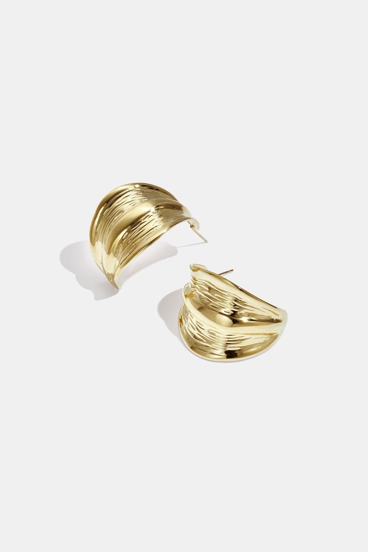 Edelstahl-Creolen mit Blattmotiv, schlichte und lässige Serie, Damenschmuck