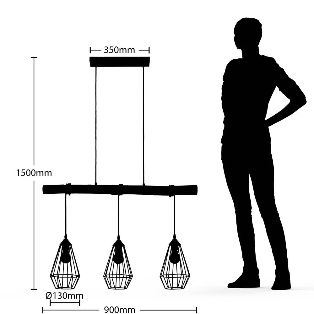 B-Ware Lindby Eldarion Hängeleuchte Leuchte Lampe Pendelleuchte Led Matt 3 Fl. E27 60 W