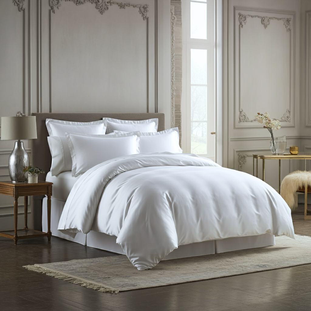 Sængurver úr bómullarsatíni, heillandi