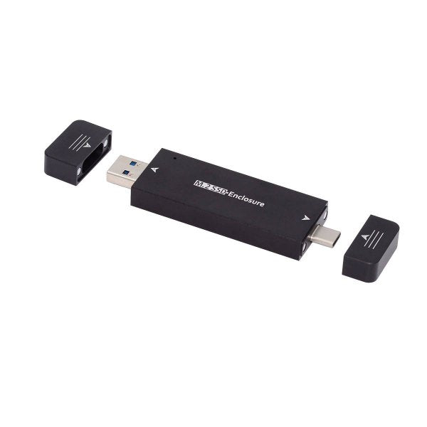 SYSTEM-S NVME M-lykill M.2 NGFF millistykki í USB 3.1 Type C og 2.0 Type A tengi fyrir SATA SSD