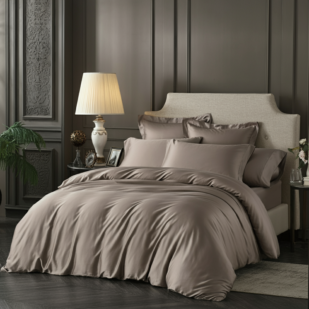 Sængurver úr bómullarsatíni, heillandi