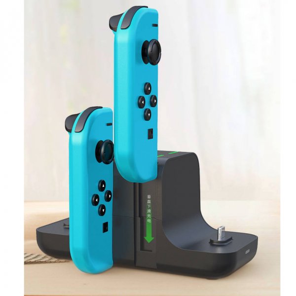 SYSTEM-S 6 í 1 USB 3.1 hleðslustöð fyrir Nintendo Switch Pro stýripinna Joy-Con snúru