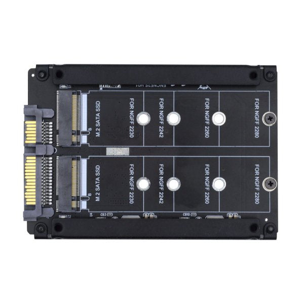 SYSTEM-S NGFF B+M lykla millistykki fyrir 2x M.2 SSD kort í 2,5 tommu SATA samsettan harða disk