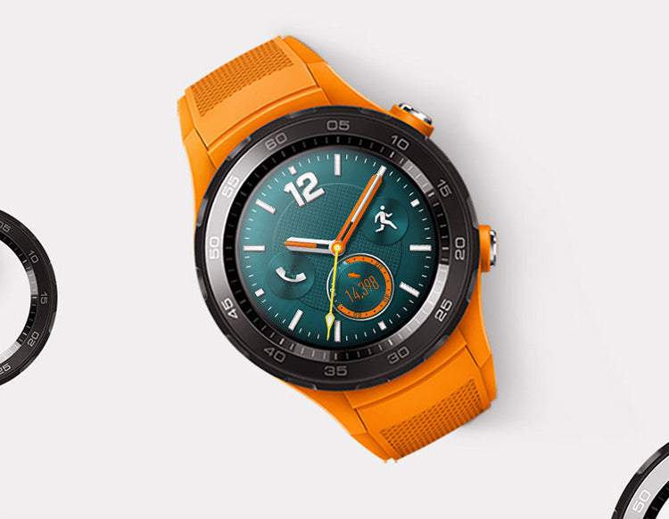 SYSTEM-S Armband flexibel aus Silikon 20mm für Huawei Watch 2 Smartwatch in Orange