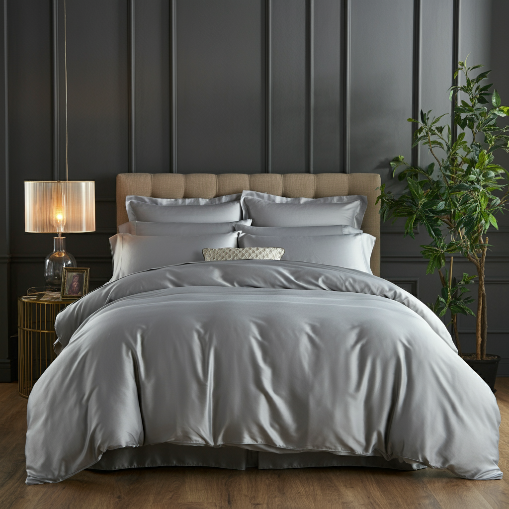 Sængurver úr bómullarsatíni, heillandi