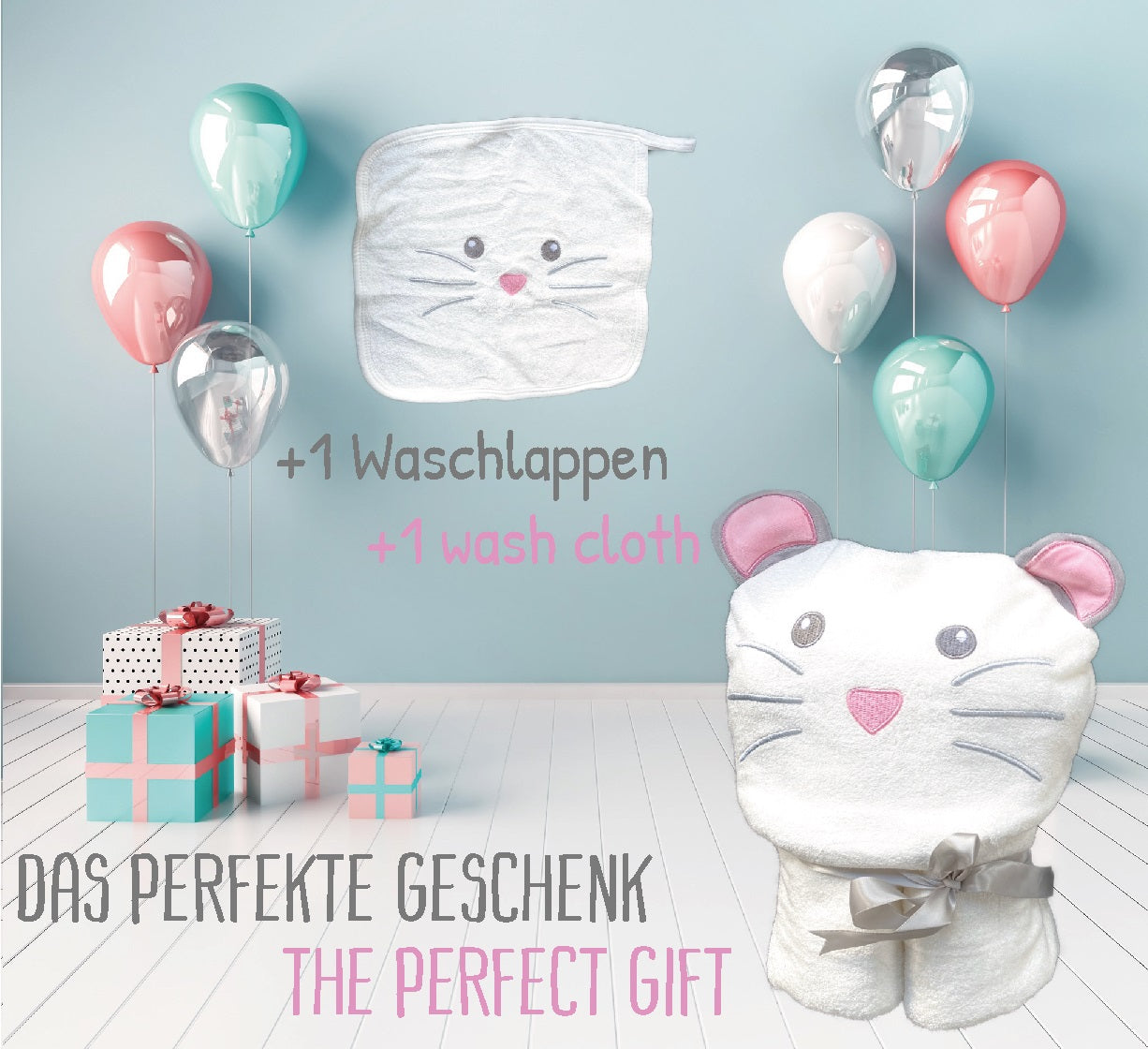 Baby Kapuzenhandtuch Maus
