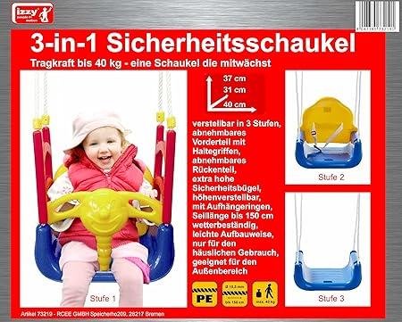 B-grade Izzy swing frame, baby swing, 3-in-1 children's swing, garden swing, outdoor swing