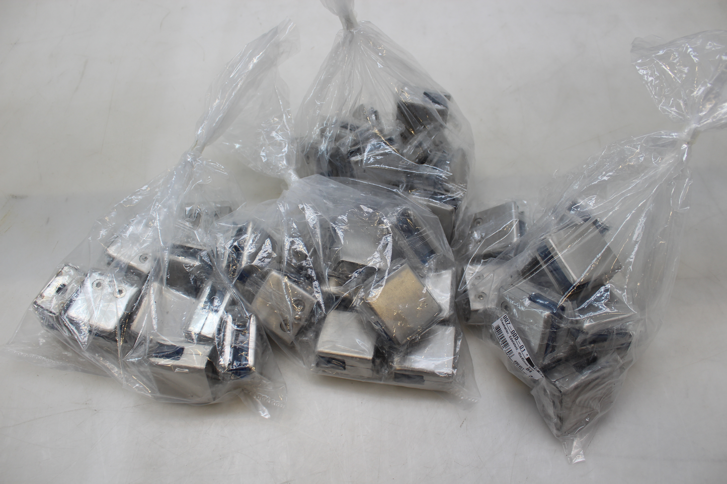 Glerhaldarar úr ryðfríu stáli af B-flokki, glerklemmur, sviga, glerfestingar, 45x45 mm, 40 stykki