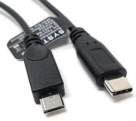 SYSTEM-S USB 2.0 Y Kabel 25 cm Micro B Buchse zu Typ C und Micro B Stecker