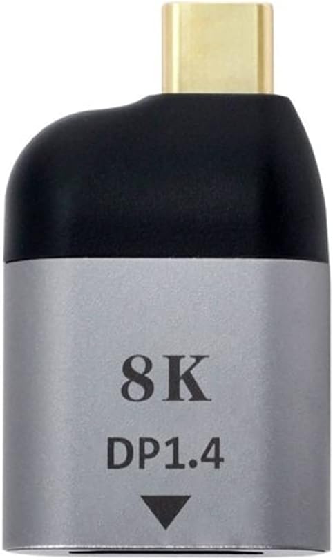 SYSTEM-S DisplayPort 1.4 millistykki kvenkyns í USB 3.1 Type C karlkyns snúra í gráu