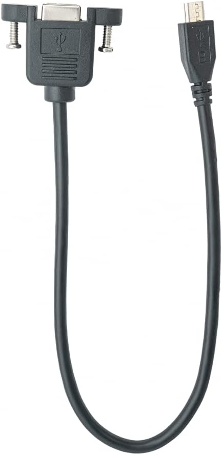 SYSTEM-S USB 2.0 Kabel 30cm Typ B Buchse zu Micro Stecker mit Schraube in Schwarz