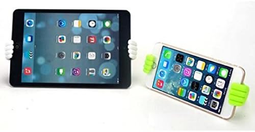 System-S Universal Table Stand Silicone Smartphone Holder Mobile Phone Stand Holder Mount Flexible Thumbs Up for Smartphone and Tablet PC White