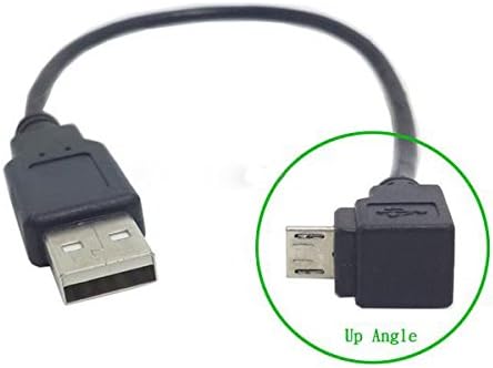 System-S Micro USB millistykki gagnasnúra hleðslusnúra 90° hallandi horntengi 20 cm