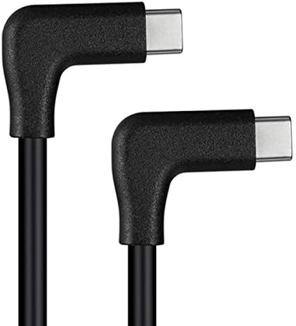 SYSTEM-S USB 3.1 Gen 2 snúra 5 m Tegund C karlkyns í karlkyns 2x horntengi í svörtu