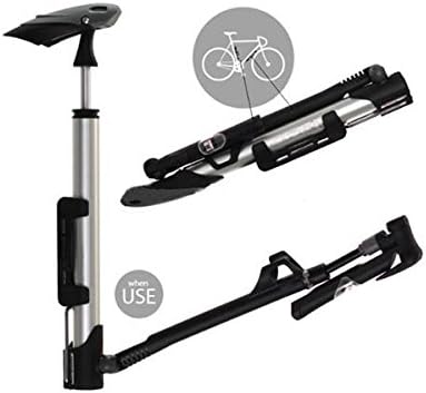 System-S hjólaloftdæla fyrir bakstreymisventla með þrýstimæli, svört