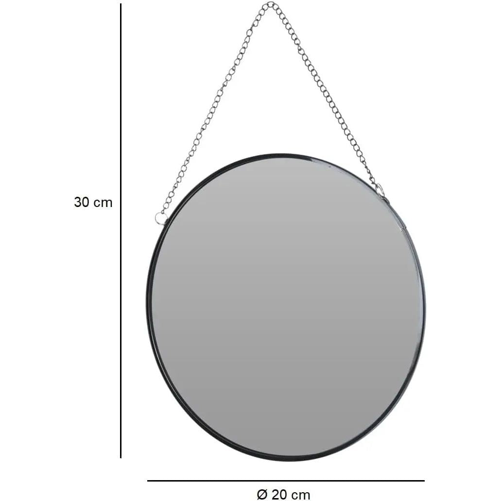 Kleiner Spiegel rund Wandspiegel Deko Metall Glas Dekospiegel schwarz Ø 20 cm