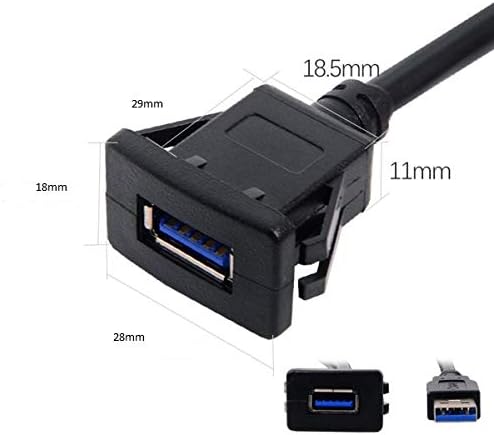 SYSTEM-S USB A 3.0 female to USB A 3.0 male extension cable panel socket 100cm