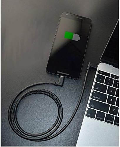 SYSTEM-S USB 3.1 Gen 2 snúra 5 m Tegund C karlkyns í karlkyns 2x horntengi í svörtu