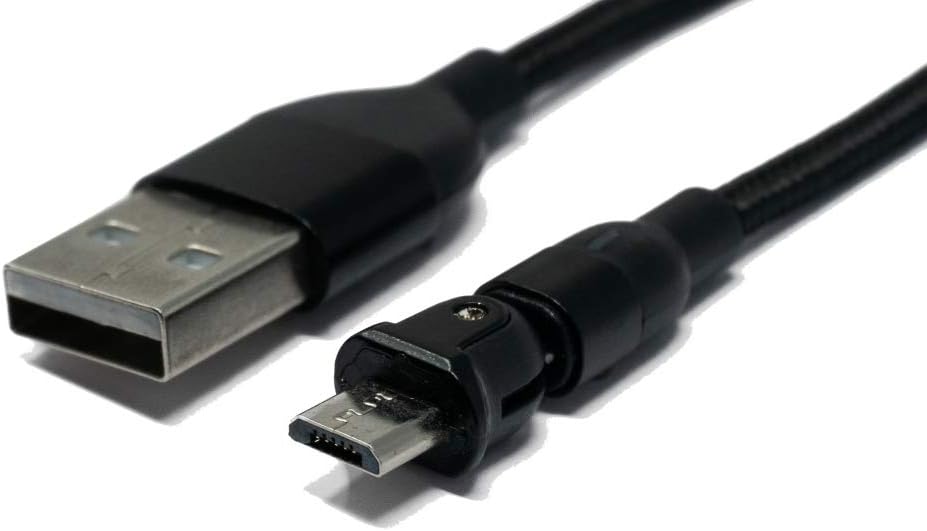 SYSTEM-S USB 2.0 cable 1 m Micro plug to 2.0 A socket 180° angle in black