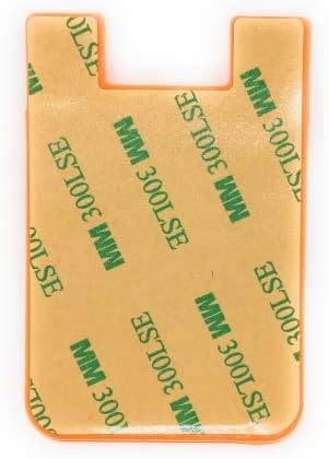 System-S 1x Smartphone Kartenhalter Silkonhülle Kartenetui in Orange