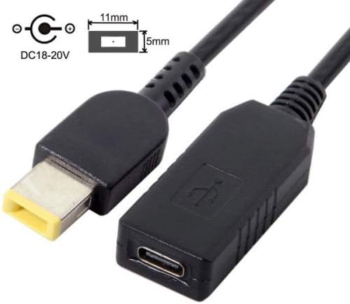 SYSTEM-S USB 3.1 snúra 23 cm Type C kvenkyns í rétthyrndan 11,0 x 5,0 mm karlkyns